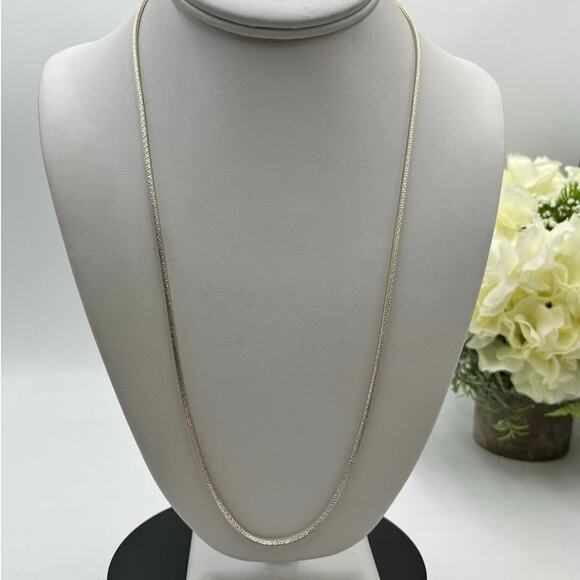 Sterling Silver 925 Italy Milor Square Diamond Cut Chain Necklace 13 grams 23” - Picture 1 of 12